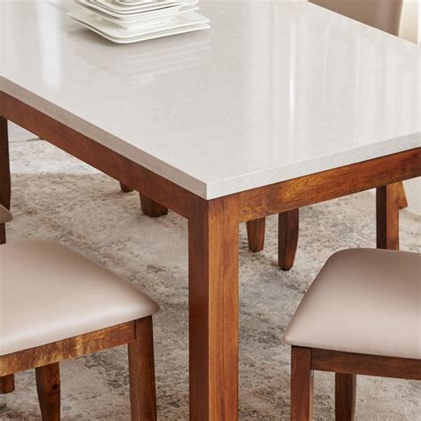 Buy Giza Composite Marble Top 6-Seater Dining Set With Chairs and Bench ...