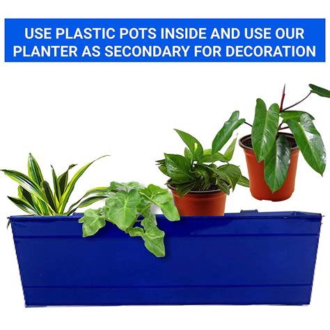 Rectangular Railing Planter -Yellow, Blue,Teal And Magenta (18 Inch ...