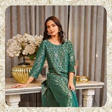 W for Woman Cotton Blue Solid Kurta With Embroidery On Yoke : Amazon.in ...