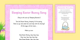 Sleeping Easter Bunny Song Props (teacher made) - Twinkl