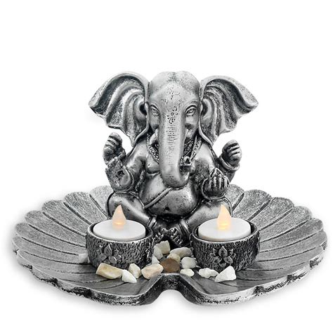 Buy ARCHIES POLYRESIN Ganesha Candle Holder (184794-silver) Online at ...