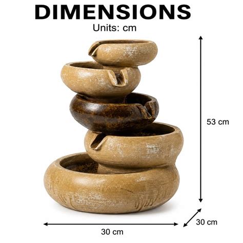 Buy VEDAS Ceramic Cascade Water Fountain - 30x30x53cm from Vedas at ...