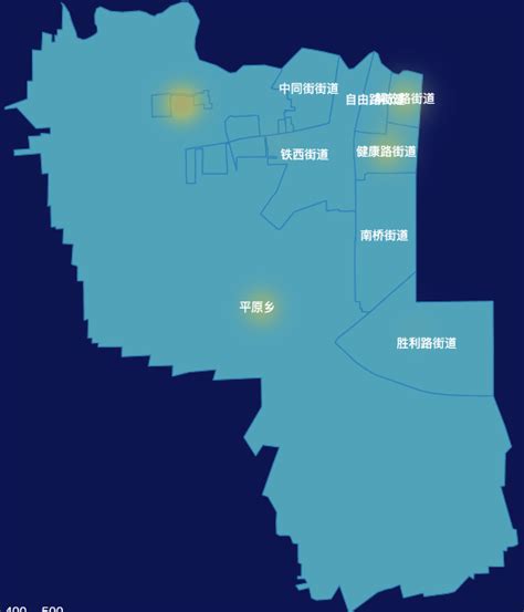echarts新乡市卫滨区geoJson地图热力图演示实例 - 完竣世界