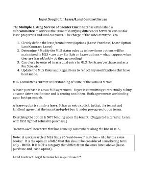 Fillable Online cincybar Land Contract - Cincinnati Bar Association ...