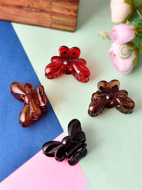 Buy Set of 4 Multi Colored Hair Claw Clips for Women Online at ...
