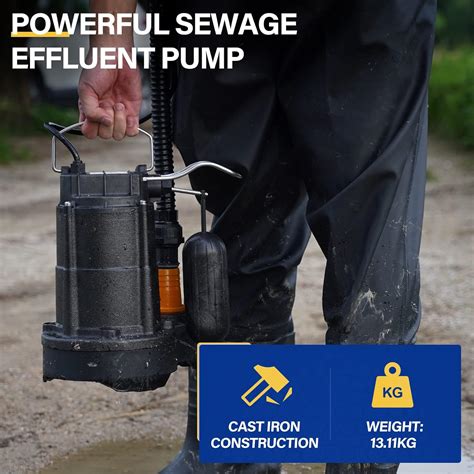 Buy Acquaer 1/3 HP Submersible Sewage/Effluent Pump,3680 GPH Cast Iron ...