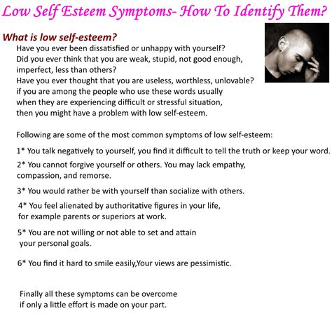 learn all about self improvement: Low Self Esteem Symptoms- How To Identify Them?