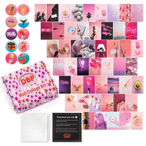 Pink Aesthetic Wall Collage Kit 50 4x6 Photos Preppy Room | Desertcart ...