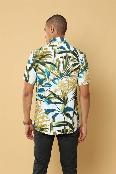 Olivier Green Linen Print Shirt – Melvin Jones
