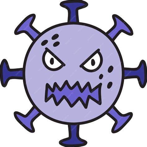 Illustration De Virus De Dessin Animé Dessiné à La Main | Vecteur Premium