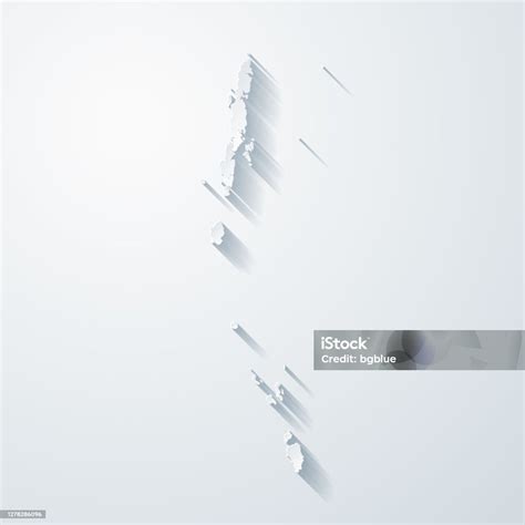 Peta Kepulauan Andaman Dan Nikobar Dengan Efek Potongan Kertas Pada ...