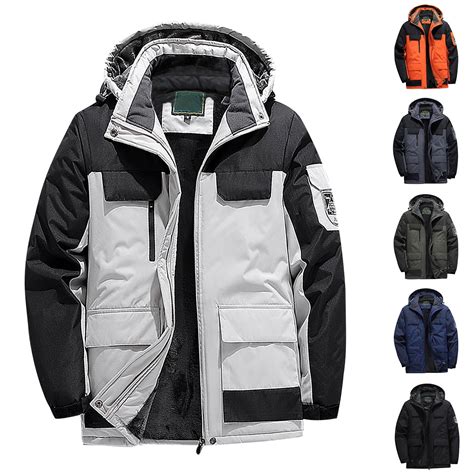 Mens Winter Clothes Thick Work Coats Warm Jackets Mens Winter Puffy ...