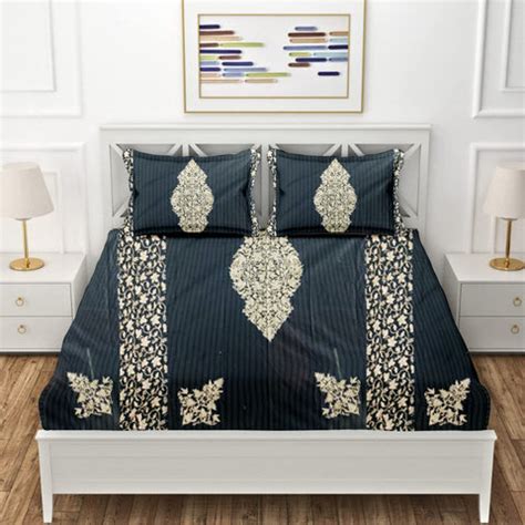 Premium Kashmiri Embroidery Bed Sheet Only In Black Design ~ – Weaving ...