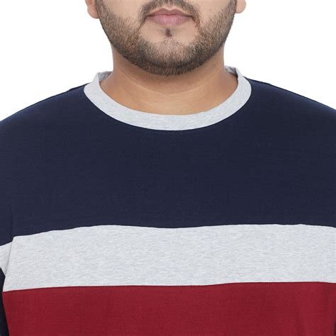 Men Plus Size Ella Colorblock Round Neck Tshirt – bigbanana
