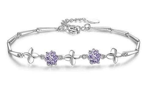 Nilu's Collection Latest Stylish Silver Plated Cubic Zirconia Clover ...