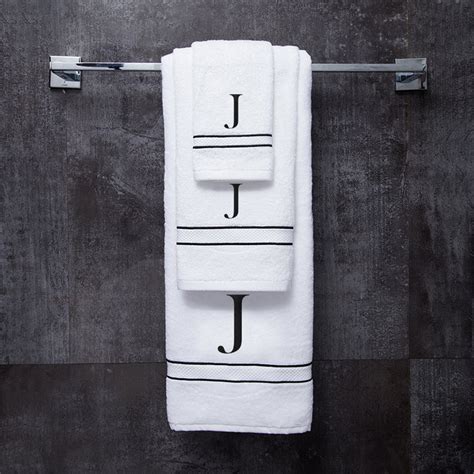 Monogrammed Initial J Ultralux White Bath-Hand-Face Towels — Petal Home