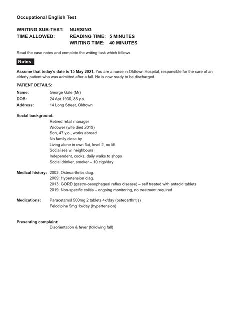 Image result for OET Writing Samples