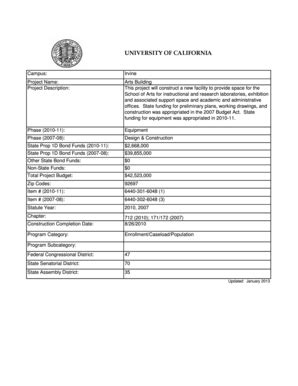Fillable Online University of California Arts Building Project Proposal ...