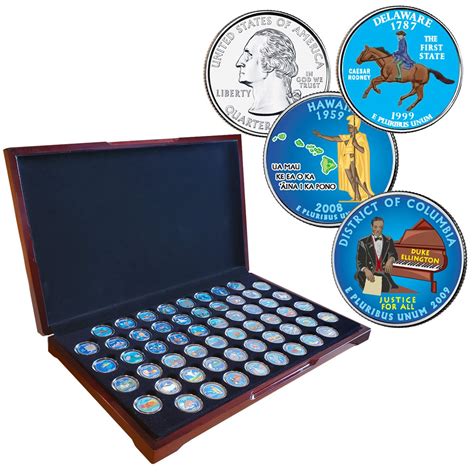 Colorized State Quarters, Complete Set of 56 - The Patriotic Mint