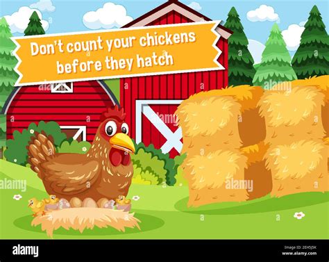 Idiom poster with Don't count your chickens before they hatch ...