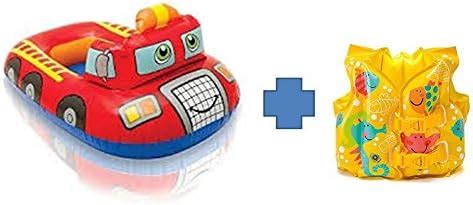Inflatable Red Fire Engine Float for Kids and 1 Intex Tropical Buddies ...