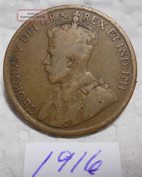 1916 Canada Large One Cent (georgivs V)