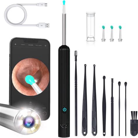 Amazon.com: Ear Wax Removal, Ear Wax Removal Kit with 1080P HD Camera,Ear Cleaning Kit with 4 ...