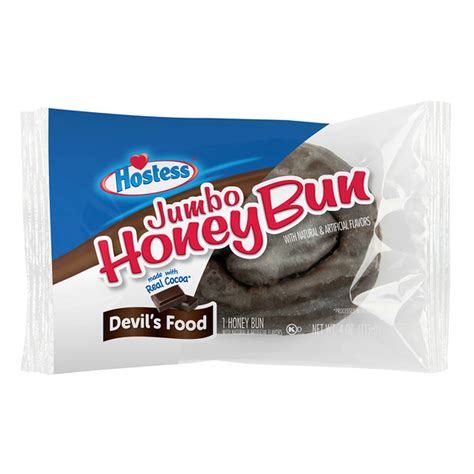 Hostess Devil’s Food Jumbo Honey Bun Chocolate Honey Bun Made with Real ...