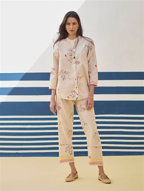 Vani Watercolour Floral Co-ord Set - Sand – Manan