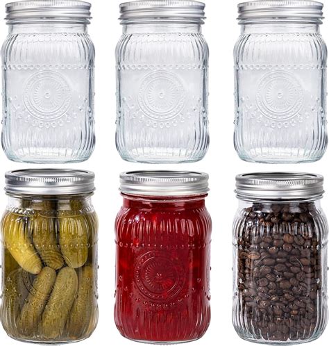 Amazon.com: MirthMood 32 oz mason jars , Glass jars with airtight lid ...
