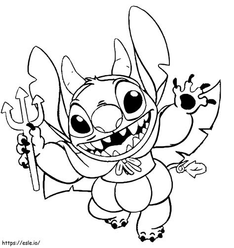 Stitch Halloween Coloring Pages