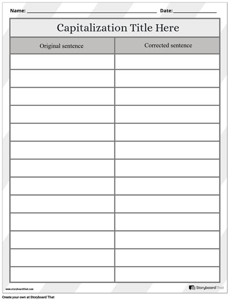 Storyboard That: Free Capitalization Worksheets for Writers