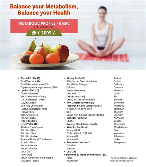 METABOLIC PROFILE – BASIC » Thyrocare Blood Test Booking