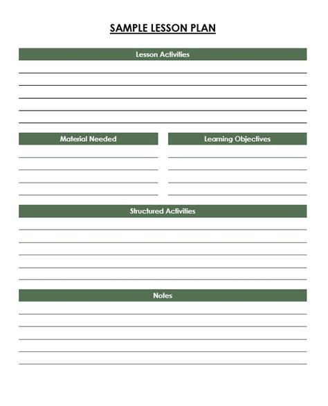 Basic Lesson Plan Sample 的图像结果