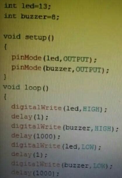 .Write a code when switch is off buzzer on and 4 led off blinking else ...