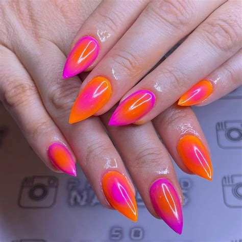 33+ Vibrant Ideas for Pink and Orange Nails - Nail Designs Daily
