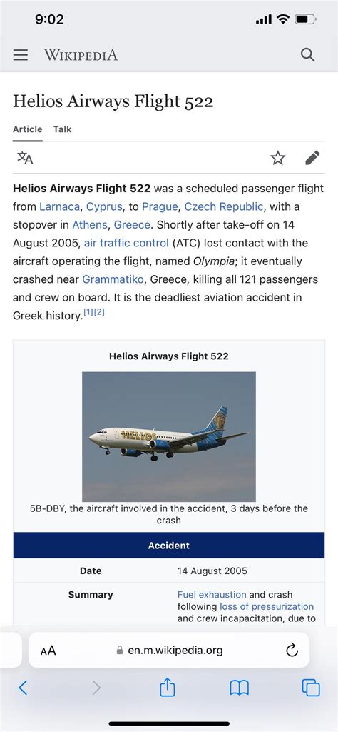 “Helios Airways Flight 522 was a scheduled passenger flight from ...