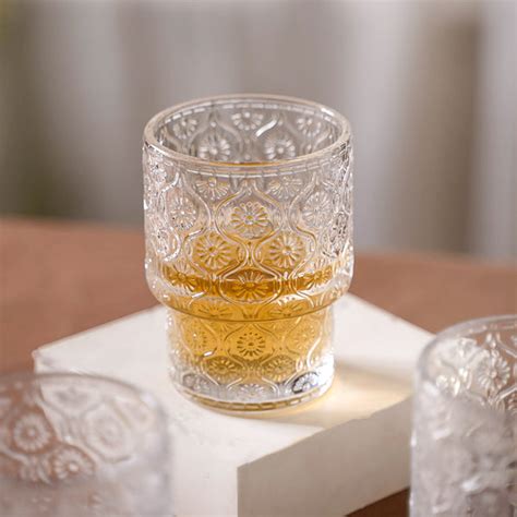 Set of 6 Floral Drinking Glass Tumblers Online - Premium Whiskey Glass ...