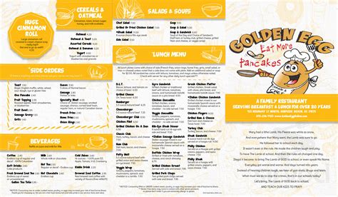 Menu for Golden Egg Pancake House in Surfside Beach, SC | Sirved