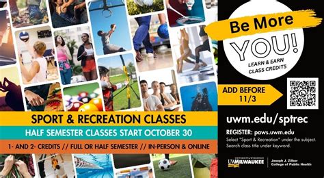 Sport & Recreation Half-Semester Courses Start Oct. 30 - UWM Event ...