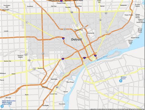 Map of Detroit, Michigan - GIS Geography