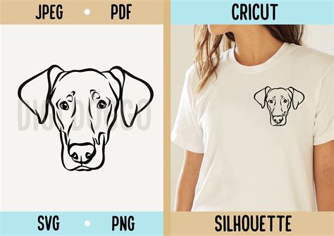 Doberman Outline SVG/ Doberman Floppy Ears Digital Download - Etsy UK