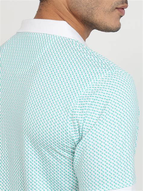 Raymond Men Green Modern Fit Print Polo Neck Collar T-shirt – MyRaymond