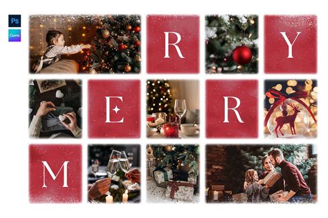 Christmas Photo Collage Template - DesignerCandies