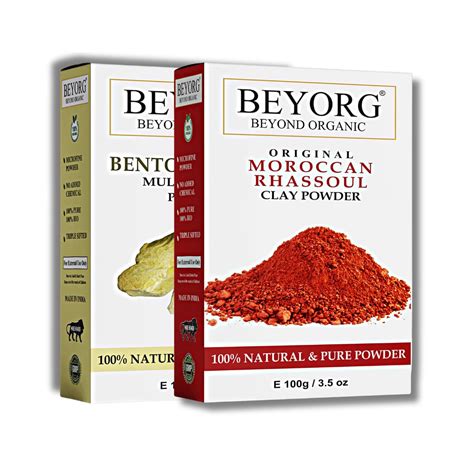 Multani Mitti (Bentonite Clay) Powder & Moroccan Rhassoul Clay Powder ...