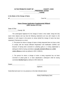 ohio name change Doc Template | pdfFiller