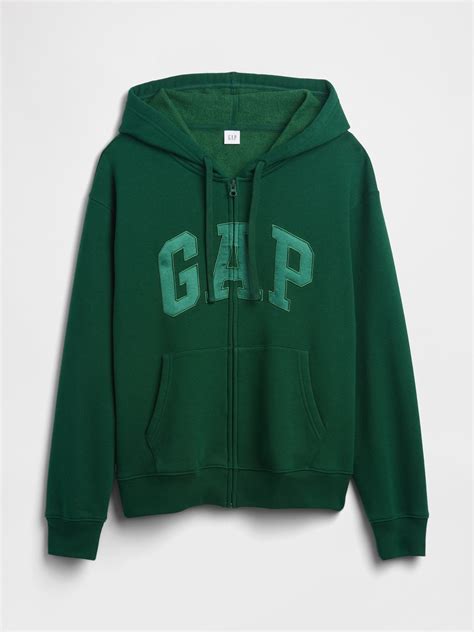 Green Zip Up Logo Hoodie | Gap