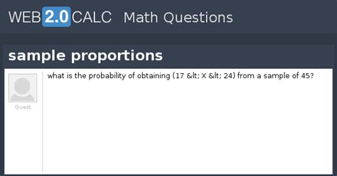 View question - sample proportions