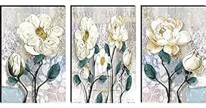 SAF paintings Set Of 3 Abstract Flower MDF Self Installation Digital ...