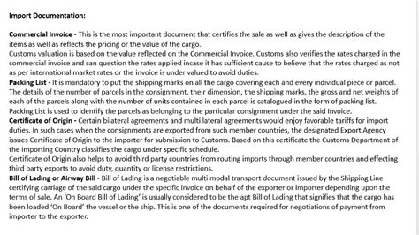Import Export Documentation 的图像结果